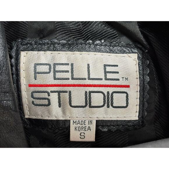 Vintage Pelle Studio Leather Trench Coat Mens Small Belted Double Breasted 80s - Picture 4 of 10